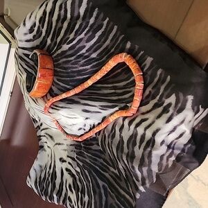 VTG red coral inlay cuff bracelet and necklace.